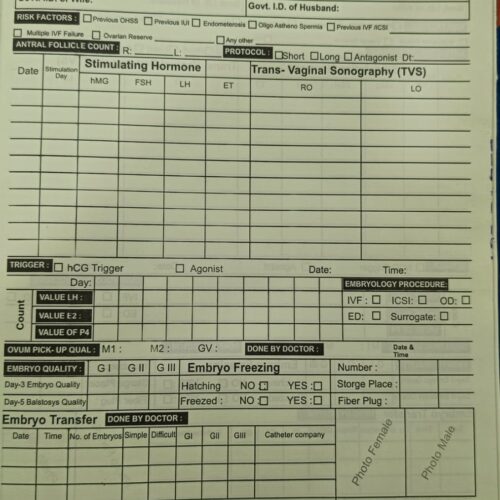 I.V.F.Register  (100 pages)