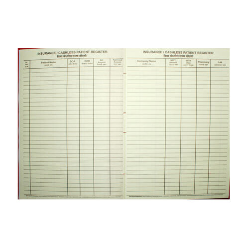 Cashless Patient Register (200 pages)