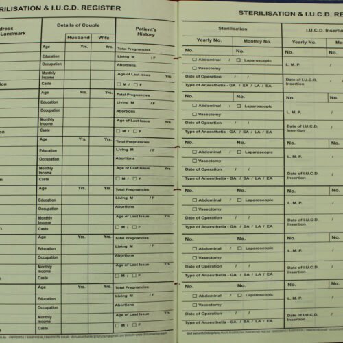 Sterlisation & I.U.C.D.Register (100 Pages)