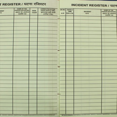 Incident Register (200 Pages)